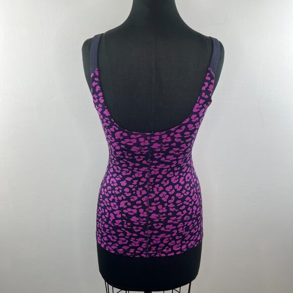LULULEMON  Purple Cheetah Animal Print BARRE NONE Tank Top Size 6 RARE - Picture 5 of 7